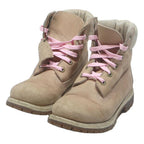 TIMBERLAND Pink Laces Womens Lace-Up Leather Boots UK 2 Durable Waterproof