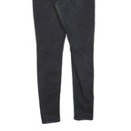 LEVI'S 710 Womens Slim Black Denim Jeans W30 L30 Distressed Cotton Blend Zip