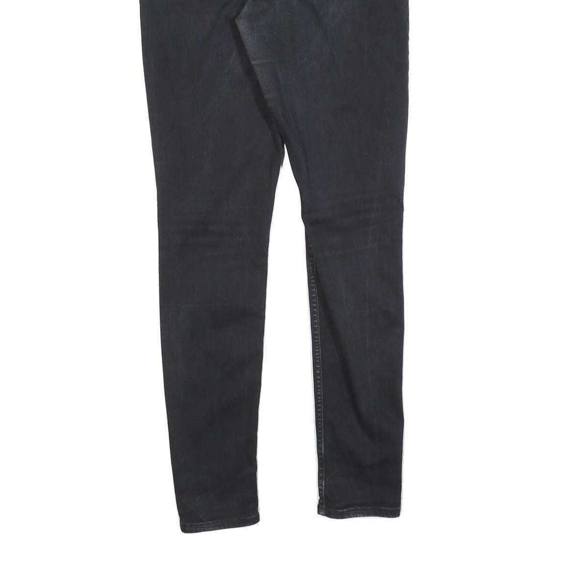 LEVI'S 710 Womens Slim Black Denim Jeans W30 L30 Distressed Cotton Blend Zip