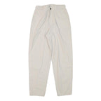 BARBADOS Womens Cotton Blend Beige Relaxed Straight Trousers W25 L27 Classic Zip