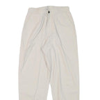 BARBADOS Womens Cotton Blend Beige Relaxed Straight Trousers W25 L27 Classic Zip