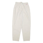 BARBADOS Womens Cotton Blend Beige Relaxed Straight Trousers W25 L27 Classic Zip