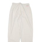 BARBADOS Womens Cotton Blend Beige Relaxed Straight Trousers W25 L27 Classic Zip