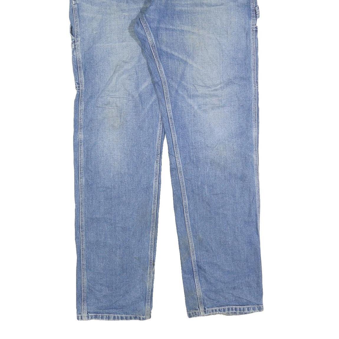 CARHARTT Mens Jeans Blue Regular Straight Denim Rinse W38 L34 Workwear