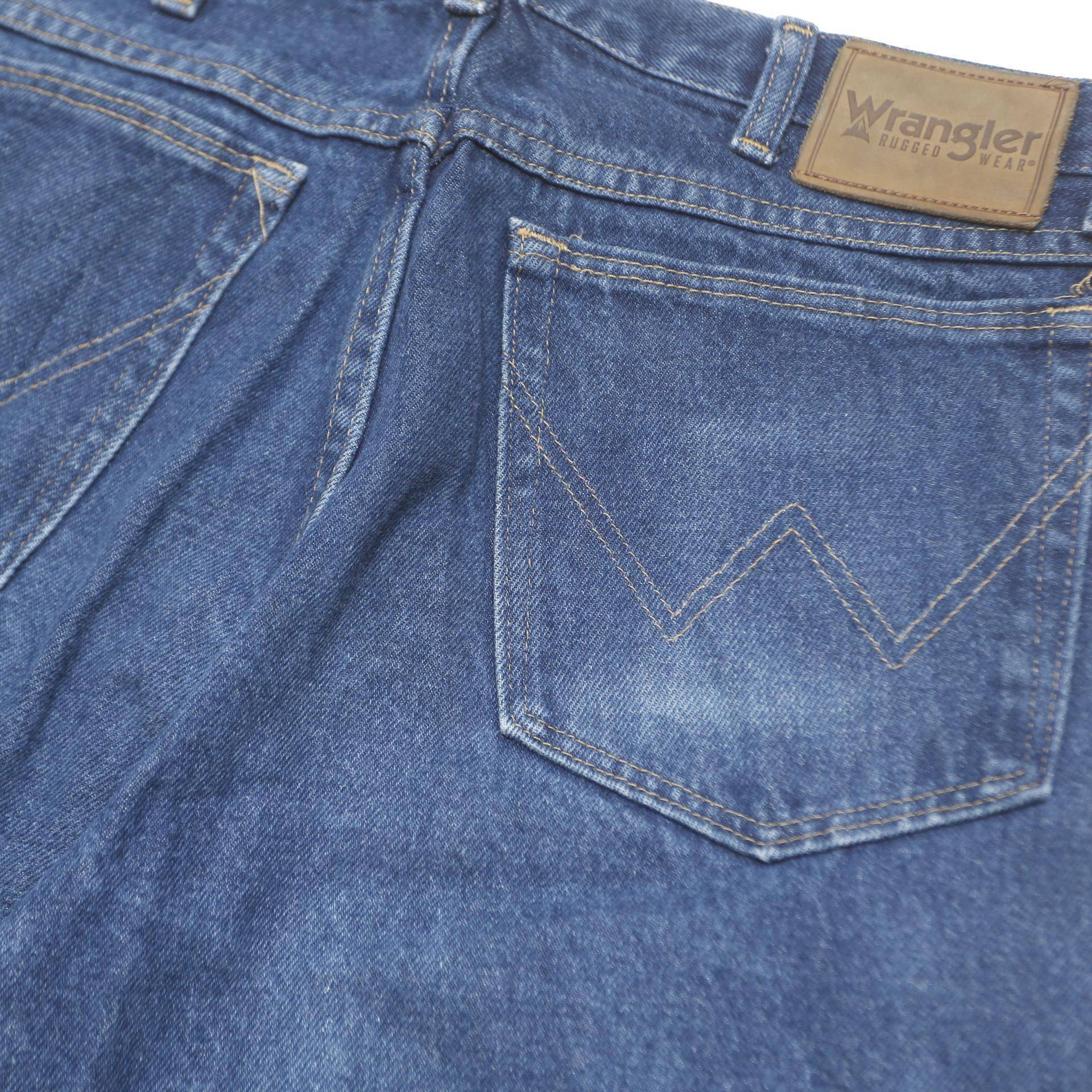 WRANGLER Mens Jeans Blue Regular Straight Denim Medium W34 L29 Classic Style