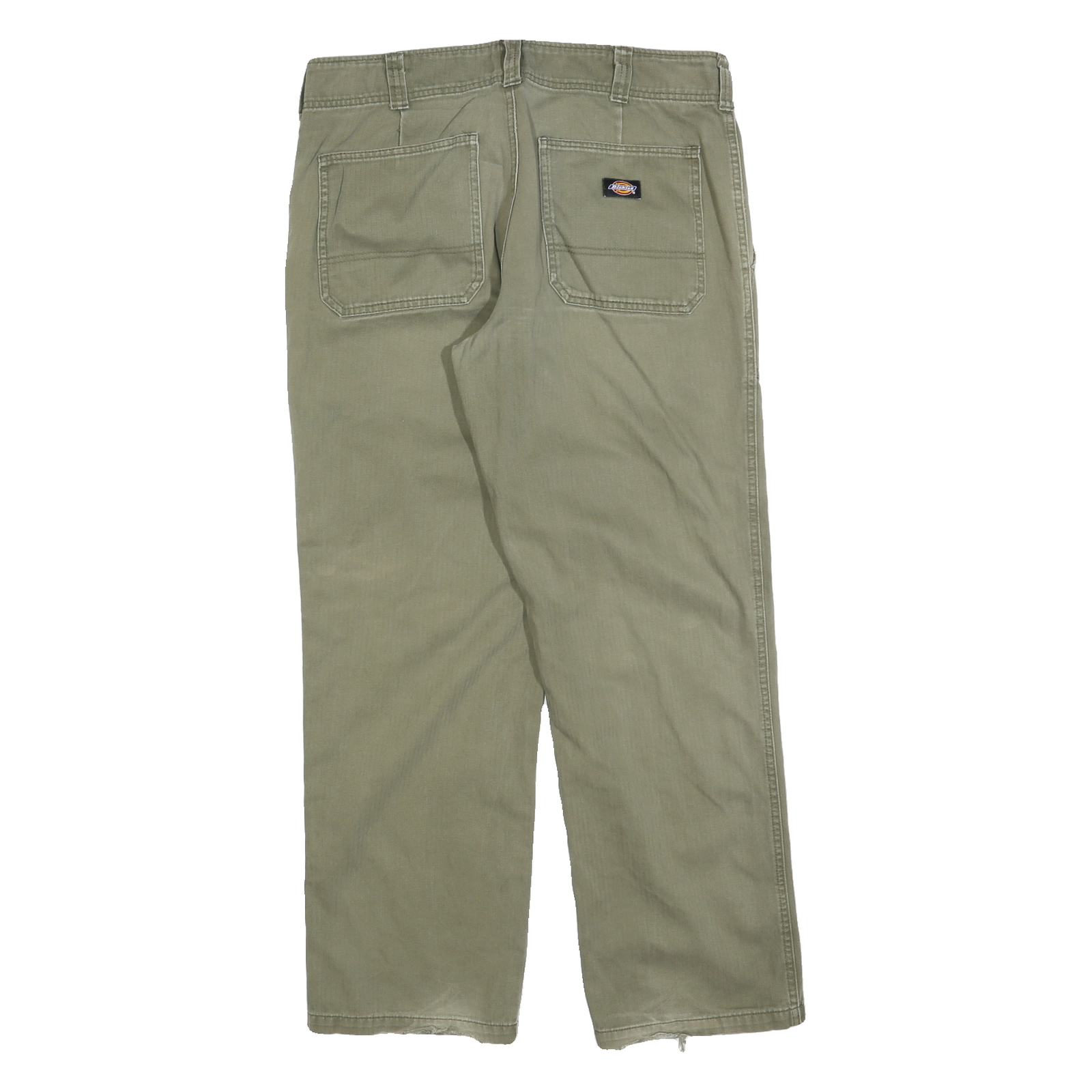 DICKIES Mens Cotton Blend Beige Regular Straight Trousers W32 L30 Workwear Zip