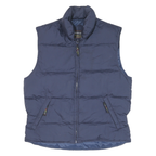 DOWN HOUSE Mens Blue Sleeveless Puffer Jacket M Polyester Blend Zip Casual
