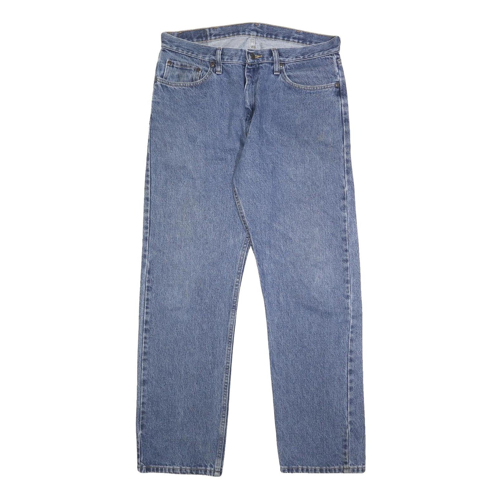WRANGLER Mens Jeans Blue Regular Straight Denim Medium W34 L30 Classic Fit Zip