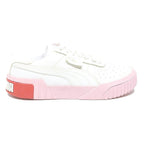 PUMA Cali Sport Womens Low Top Trainers White & Pink Leather UK 3.5 Casual