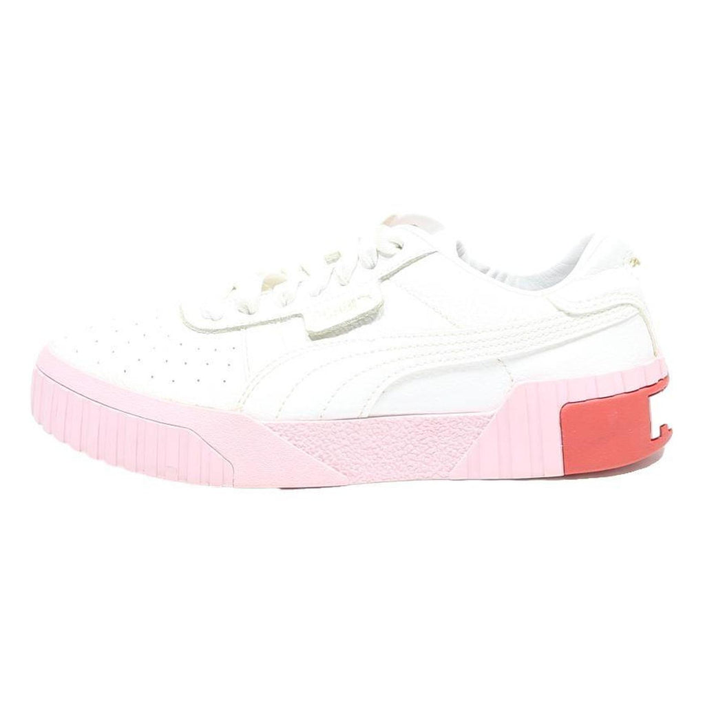 PUMA Cali Sport Womens Low Top Trainers White & Pink Leather UK 3.5 Casual
