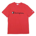 CHAMPION Mens Red Graphic T-Shirt M Short Sleeve Crew Neck Logo Embroidered