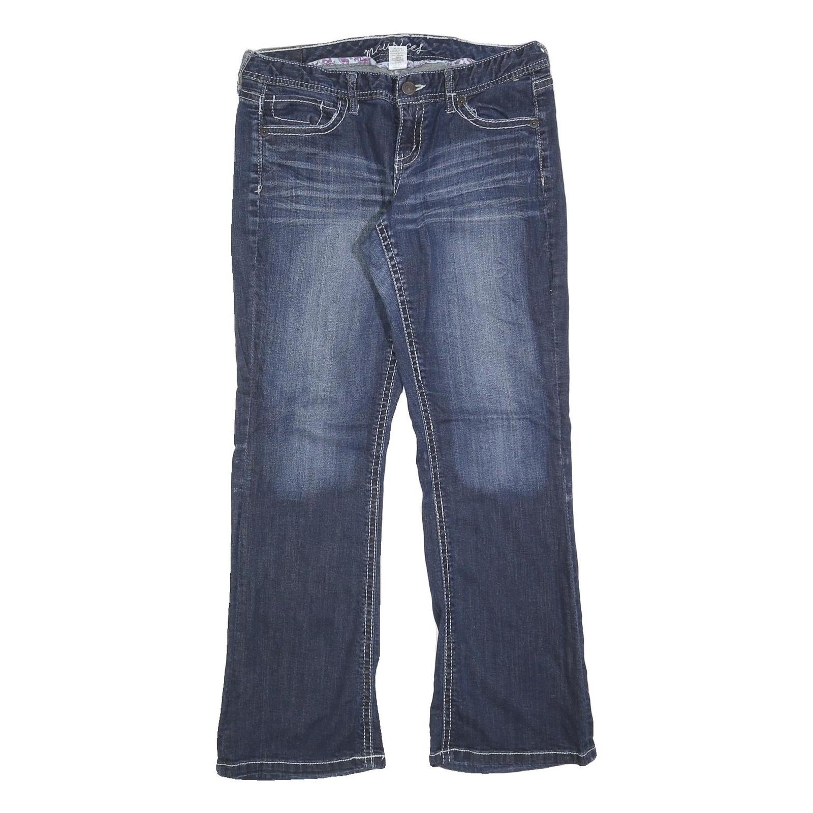 MAURICES Womens Regular Fit Blue Denim Jeans W32 L32 Comfort Cotton Blend Zip