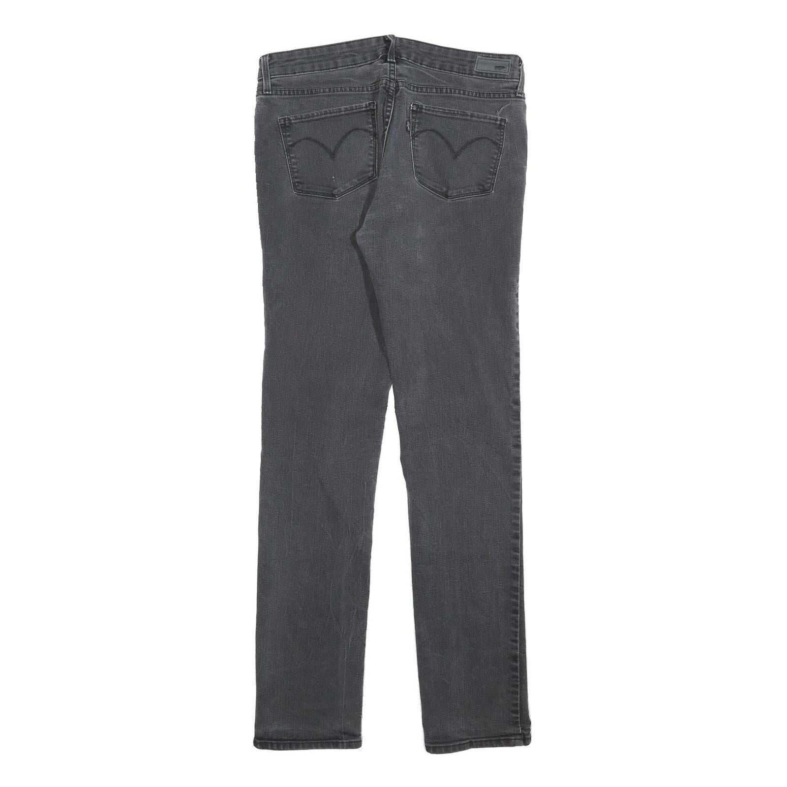 LEVI'S Womens Slim Black Denim Raw Slim Skinny Jeans W30 L34 Stylish