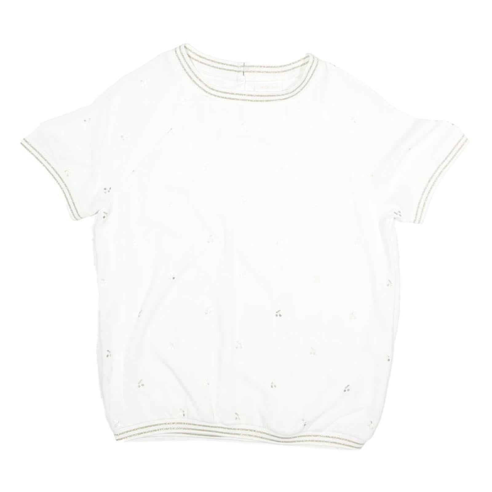 MILLA STAR Womens White Printed Top Short Sleeve Round Neck M Casual