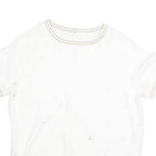 MILLA STAR Womens White Printed Top Short Sleeve Round Neck M Casual