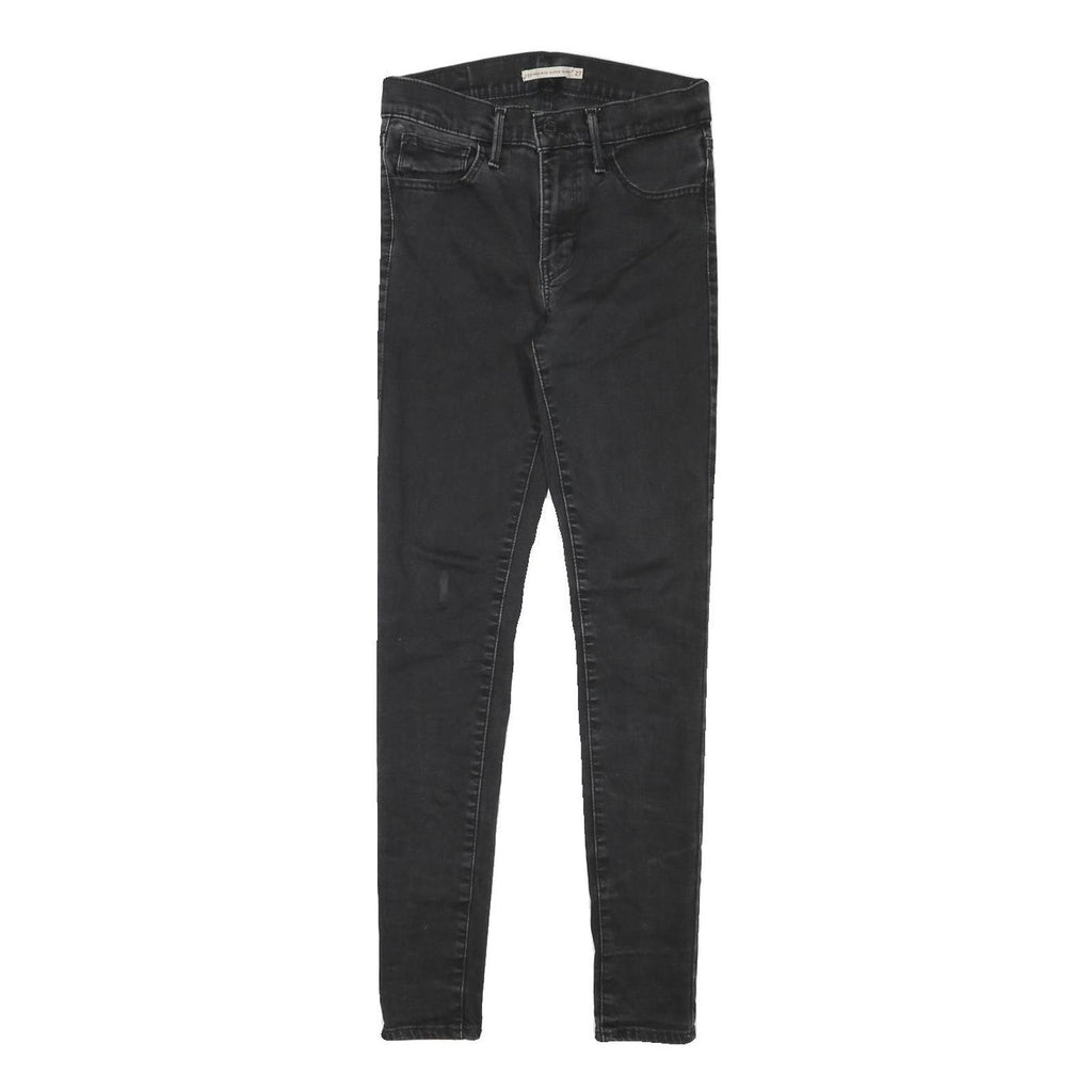 LEVI'S Womens Jeans Black Slim Skinny Denim Medium W26 L28 Stretch Zip