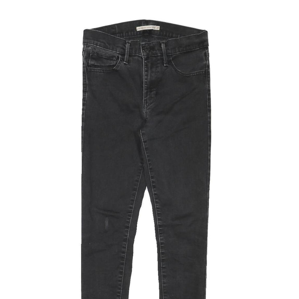 LEVI'S Womens Jeans Black Slim Skinny Denim Medium W26 L28 Stretch Zip