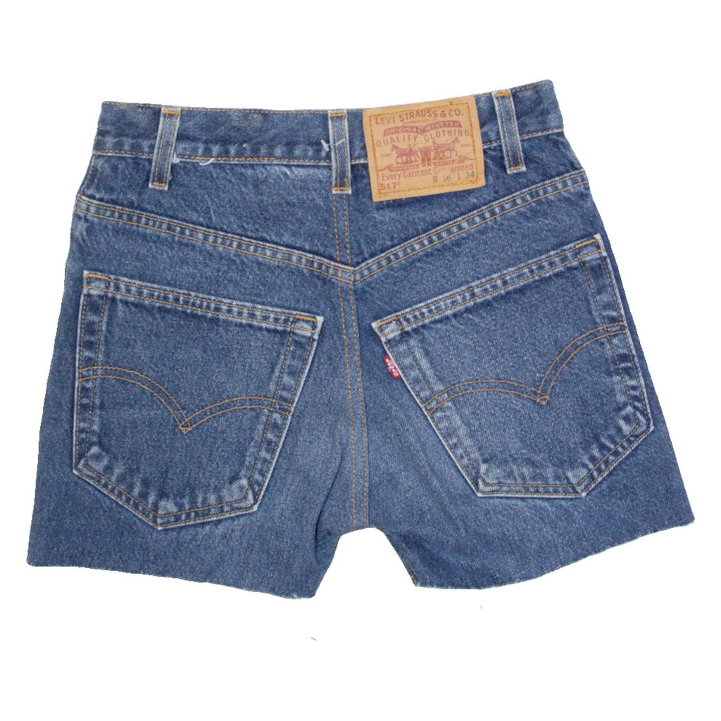 LEVI'S 517 Cut Off Womens Denim Shorts Blue S W26