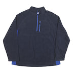 STARTER Mens Black & Blue Plain Polyester Blend Jumper Crew Neck Pullover XL