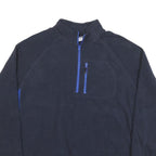 STARTER Mens Black & Blue Plain Polyester Blend Jumper Crew Neck Pullover XL