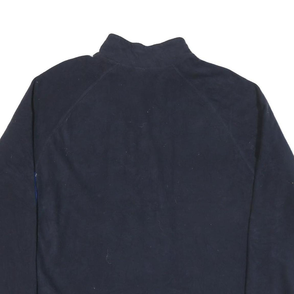 STARTER Mens Black & Blue Plain Polyester Blend Jumper Crew Neck Pullover XL