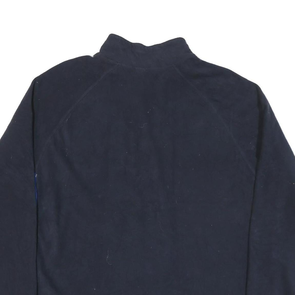 STARTER Mens Black & Blue Plain Polyester Blend Jumper Crew Neck Pullover XL