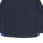 STARTER Mens Black & Blue Plain Polyester Blend Jumper Crew Neck Pullover XL