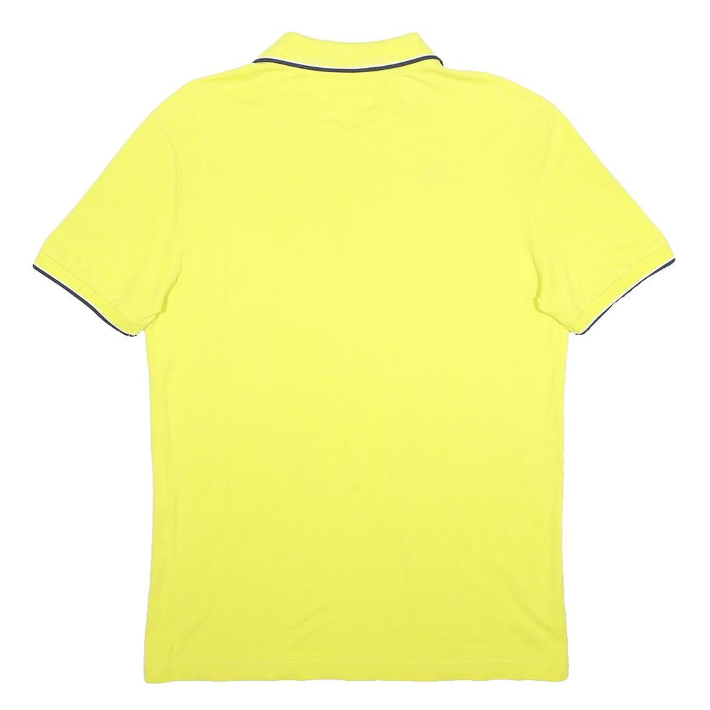 KAPPA Mens Yellow Short Sleeve Plain L Cotton Blend Polo Shirt