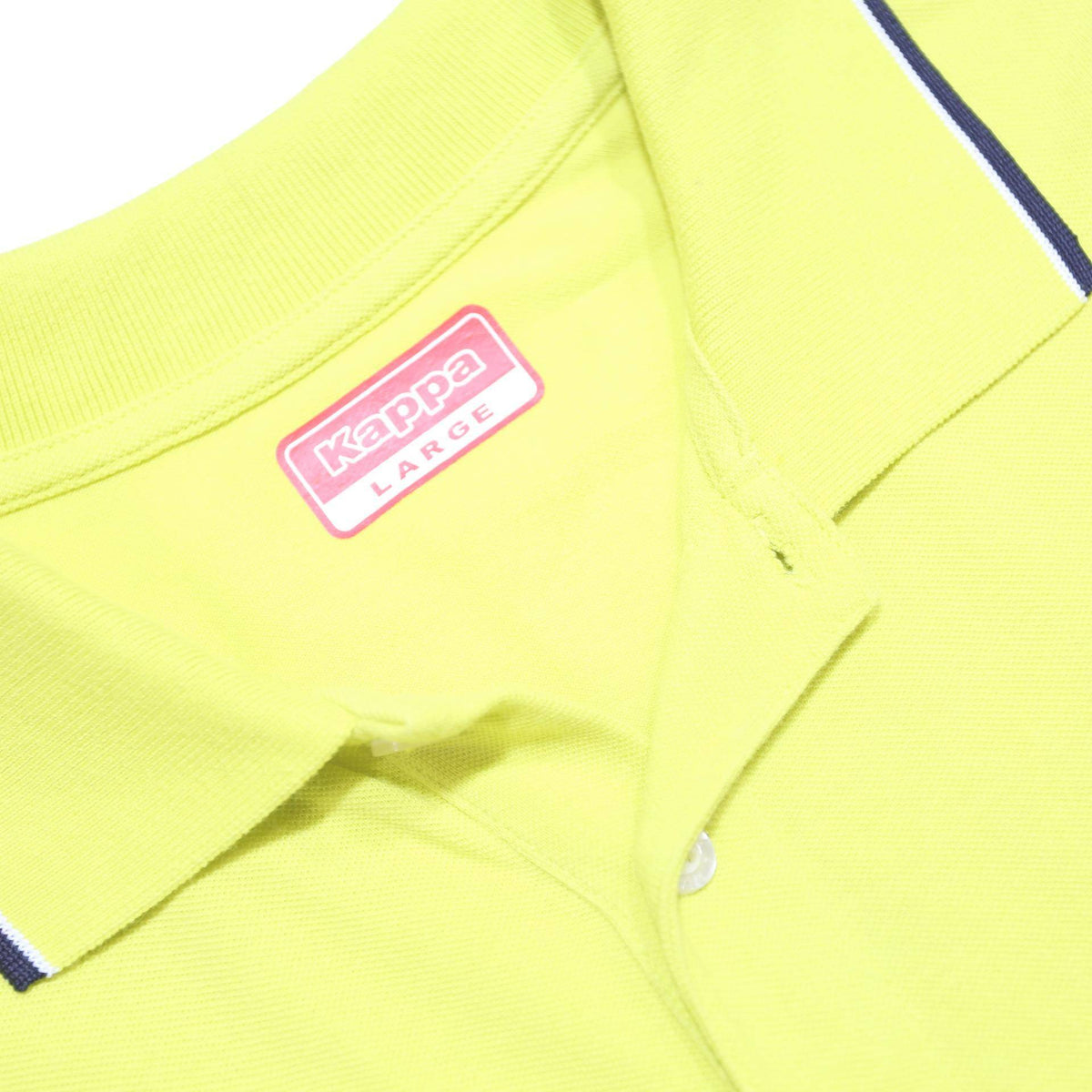 KAPPA Mens Yellow Short Sleeve Plain L Cotton Blend Polo Shirt