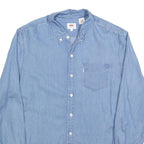 LEVI'S Mens Blue Denim Shirt M Cotton Blend Button Collar Casual Long Sleeve