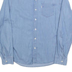 LEVI'S Mens Blue Denim Shirt M Cotton Blend Button Collar Casual Long Sleeve