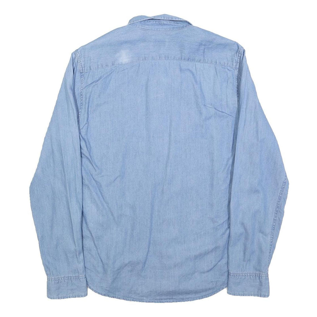 LEVI'S Mens Blue Denim Shirt M Cotton Blend Button Collar Casual Long Sleeve