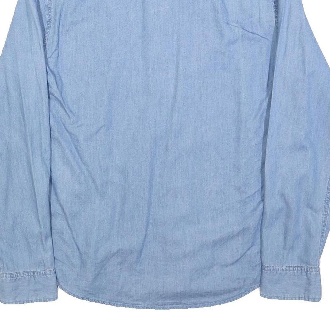 LEVI'S Mens Blue Denim Shirt M Cotton Blend Button Collar Casual Long Sleeve