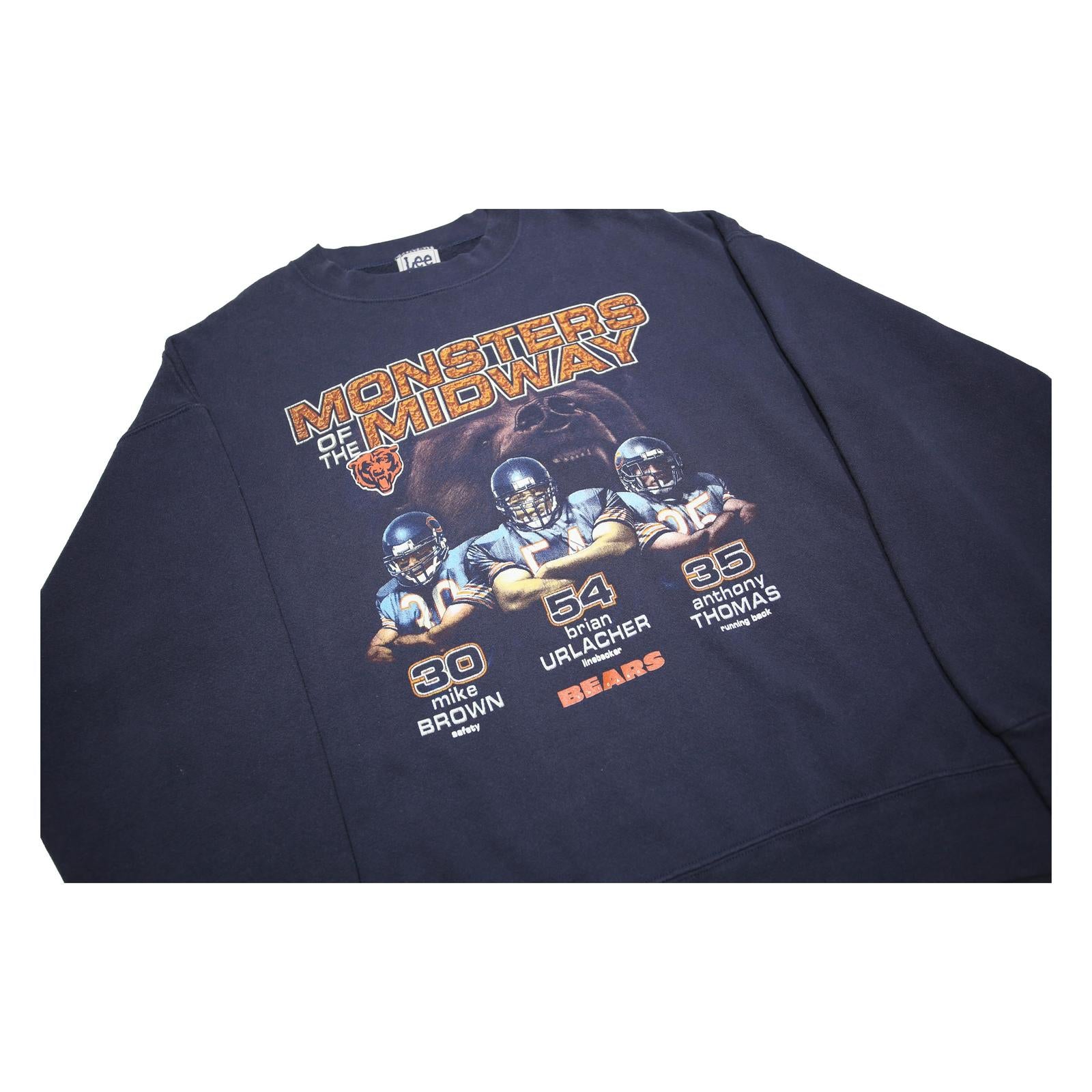 LEE Mens Navy Blue Monsters Of The Midway Crew Neck XL Graphic Sweatshirt