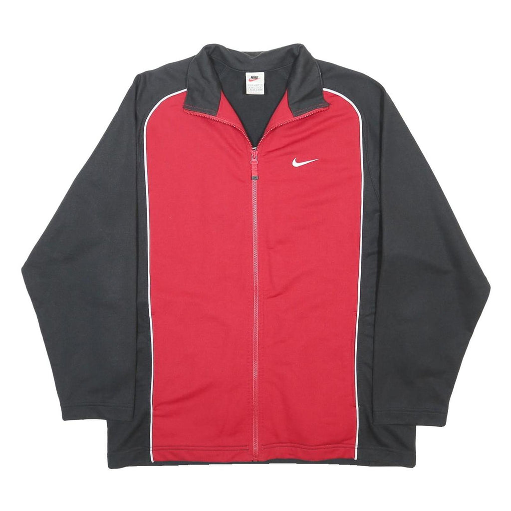 NIKE Mens Red & Black Sports Zip Jacket M Polyester Athletic Casual