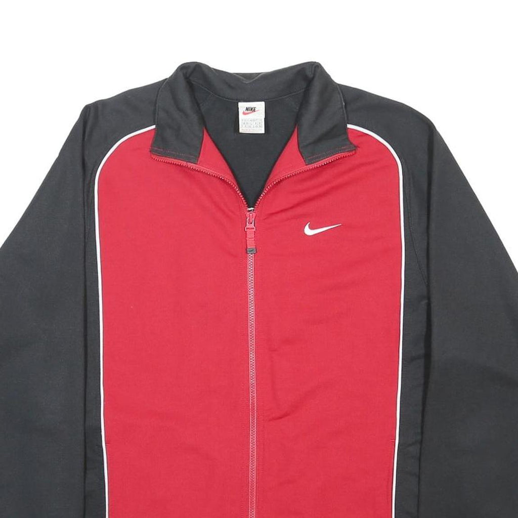 NIKE Mens Red & Black Sports Zip Jacket M Polyester Athletic Casual