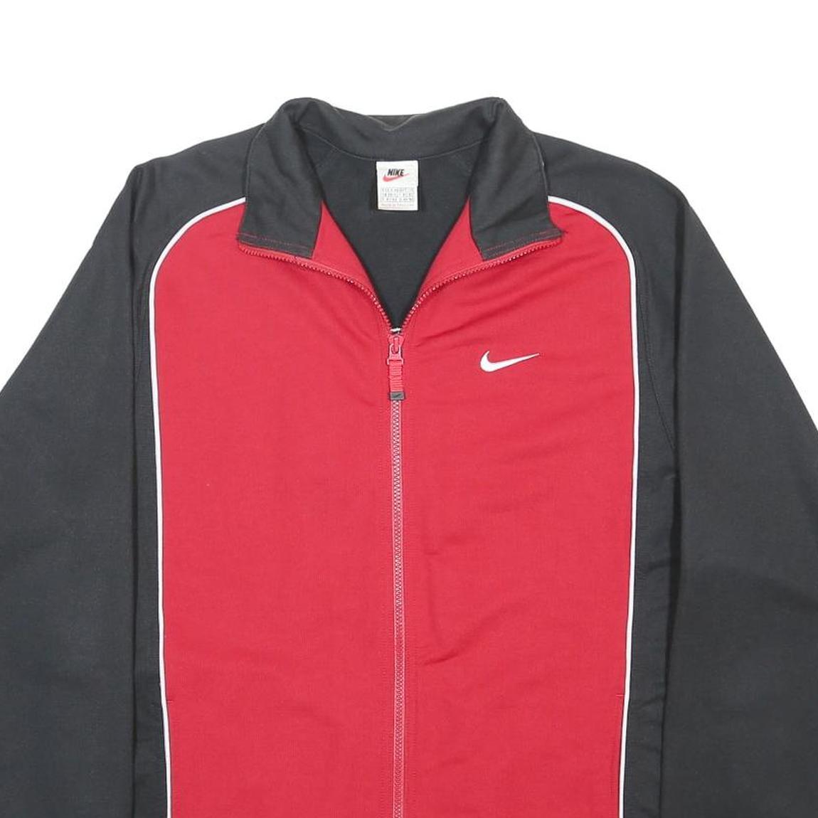 NIKE Mens Red & Black Sports Zip Jacket M Polyester Athletic Casual