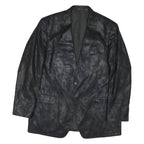 Mens Black Polyester Blend Classic Jacket XL Button Plain Formal Outerwear