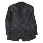 Mens Black Polyester Blend Classic Jacket XL Button Plain Formal Outerwear