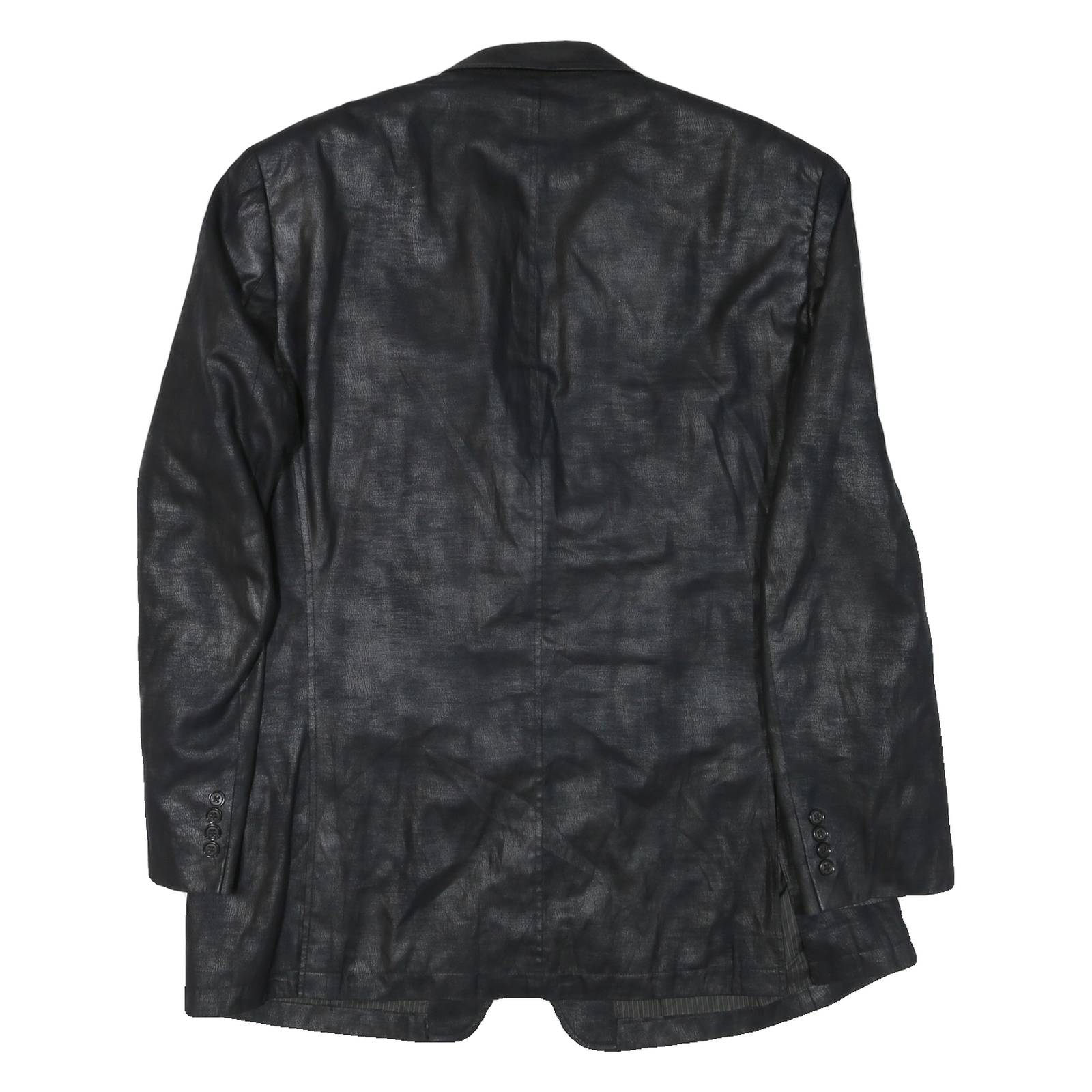 Mens Black Polyester Blend Classic Jacket XL Button Plain Formal Outerwear