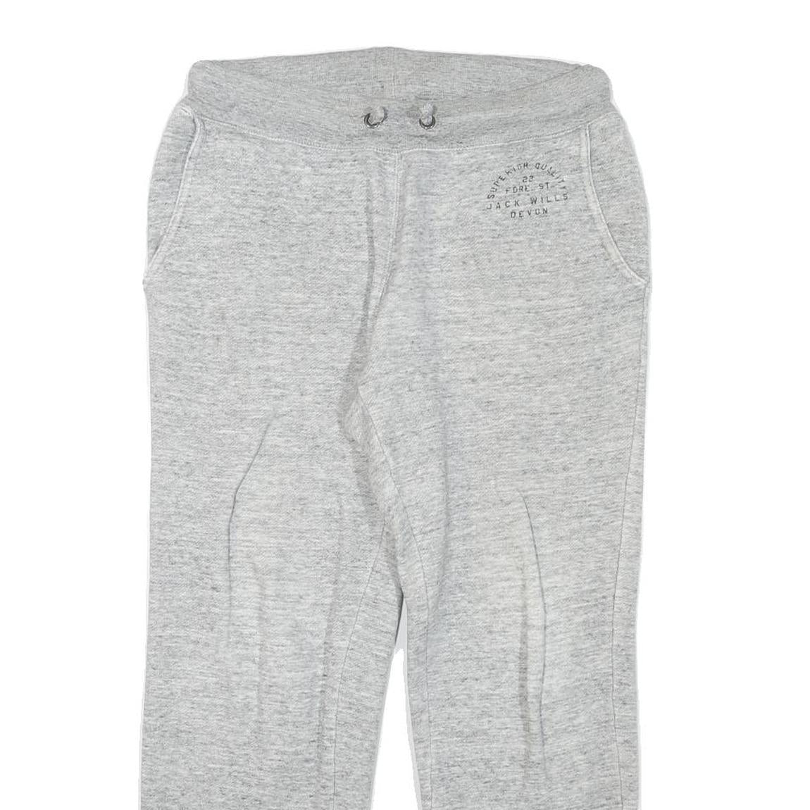 JACK WILLS Mens Joggers Grey XS W30 L27 Slim Tapered Cotton Comfort