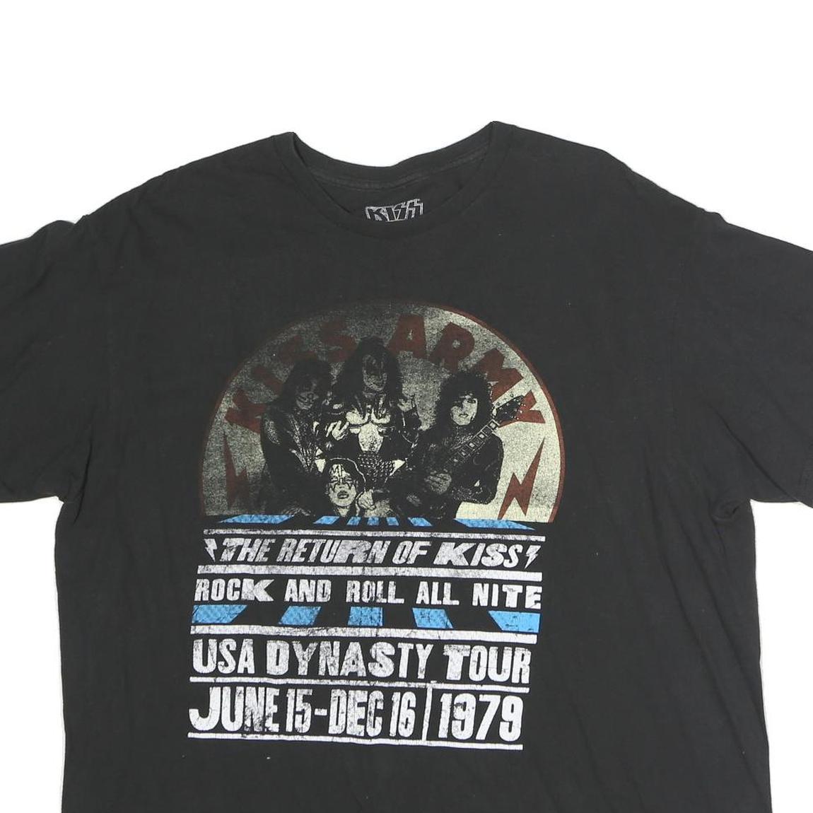 KISS Mens Black Kiss Army Rock T-Shirt XL Short Sleeve Crew Neck Band Graphic