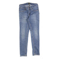 LEE Womens Slim Blue Denim Slim Jeans W25 L25 Stretch Cotton Blend Zip