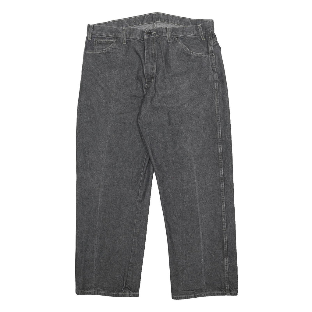 DICKIES Mens Jeans Black Relaxed Straight Denim Medium W38 L30 Workwear