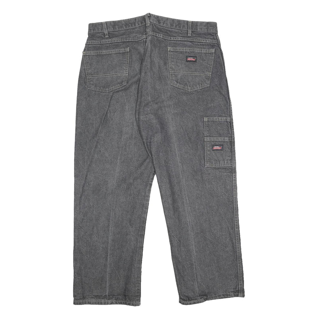 DICKIES Mens Jeans Black Relaxed Straight Denim Medium W38 L30 Workwear