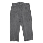 DICKIES Mens Jeans Black Relaxed Straight Denim Medium W38 L30 Workwear