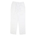 Womens Regular Fit White Cotton Blend Trousers W26 L28 Zip Closure Plain Pattern