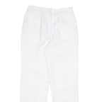 Womens Regular Fit White Cotton Blend Trousers W26 L28 Zip Closure Plain Pattern