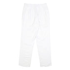 Womens Regular Fit White Cotton Blend Trousers W26 L28 Zip Closure Plain Pattern